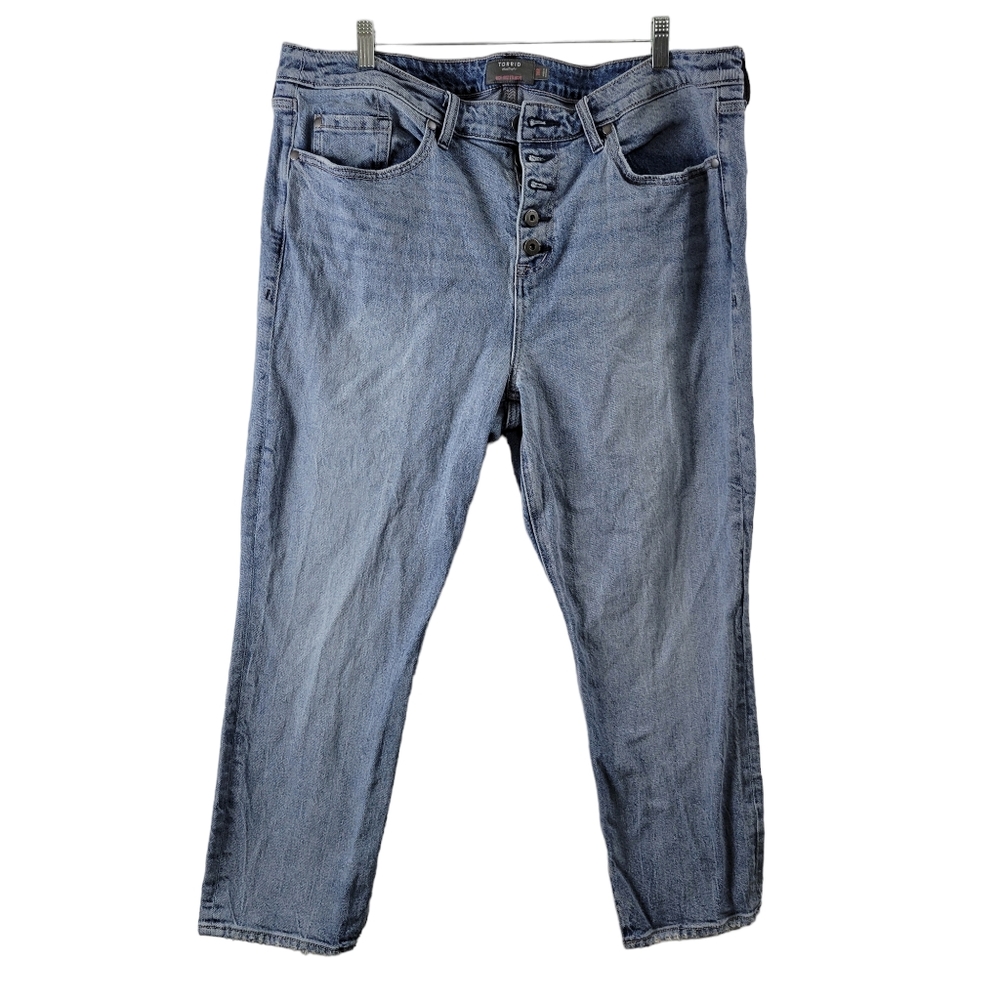 Torrid High-Rise Straight Slit Jeans - Picture 1 of 10